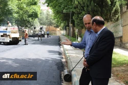 بازدید حضوری سرپرست مدیریت امور پردیس های استان لرستان از نحوه آسفالت کردن فضای داخلی پردیس علامه طباطبایی لرستان