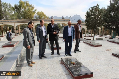 مراسم غبارروبی و عطر افشانی قبور مطهر شهدا با حضور مسئولین دانشگاه فرهنگیان استان لرستان