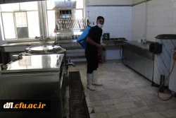مراحل ضدعفونی و گندزدایی از واحدهای مختلف پردیس علامه طباطبایی لرستان