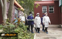 حضور گروه جهادی پیامبر اعظم در بیمارستان عشایر خرم آباد در کنار بیماران کرونایی 