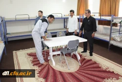 بازدید دکتر عربان، سرپرست مدیریت امورپردیس های دانشگاه فرهنگیان استان لرستان و مسئولین کمیته بهداشت و تغذیه جشنواره کشوری قرآن وعترت از سرا های دانشجویی ،سلف سرویس ،سوئیت وفضای محوطه پردیس علامه طباطبایی لرستان به روایت تصویر  7